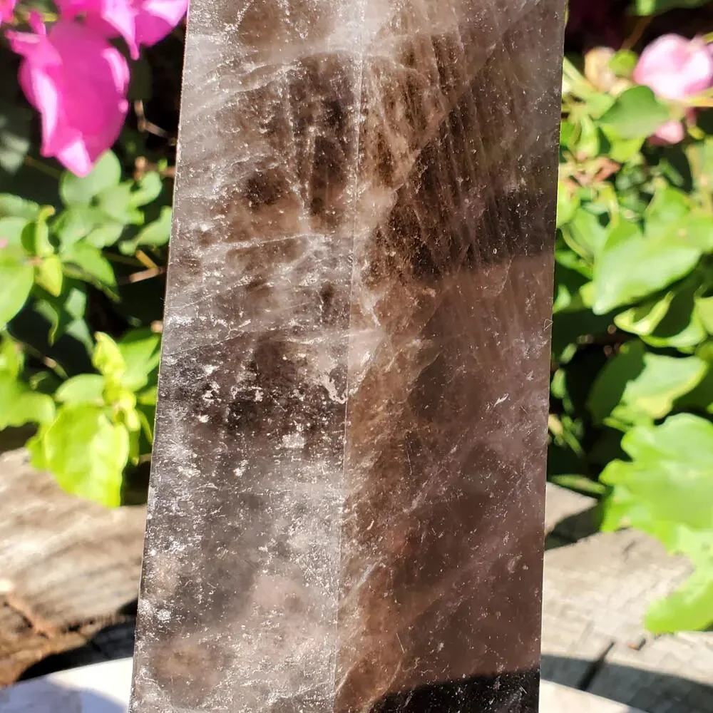 XL Black Rose Quartz Crystal Tower Point | 1460 Grams